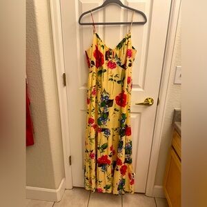Express yellow print floral dress size M
